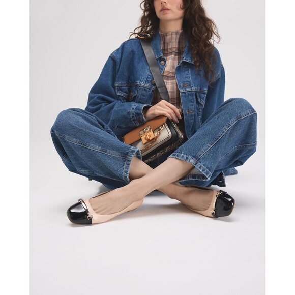 Aldo Womens Other Black Synthetic Closed Square Toe Low Wedge Heel Ballet Flat - Picture 6 of 6